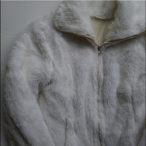 Vintage White Plush Jacket Small - Picture 3 of 8